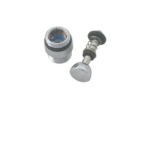 Ersatzteil von Kludi, bestehend aus einem metallischen Ventileinsatz und einem Gehäuse mit Dichtung. Ideal zur automatischen Umstellung in Sanitäranlagen.